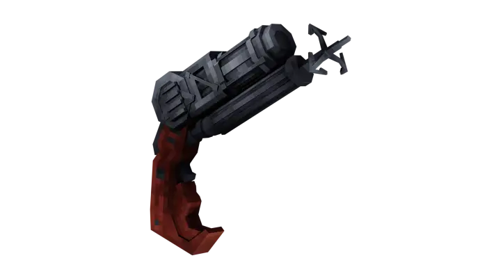 Futuristic black and red 3D handgun model