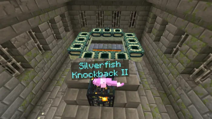 Enchanted silverfish with Knockback II