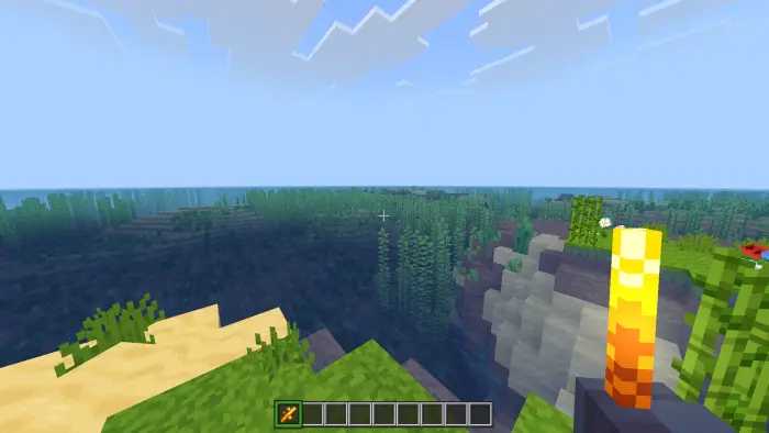 Crystal-clear aquatic landscape with no fog