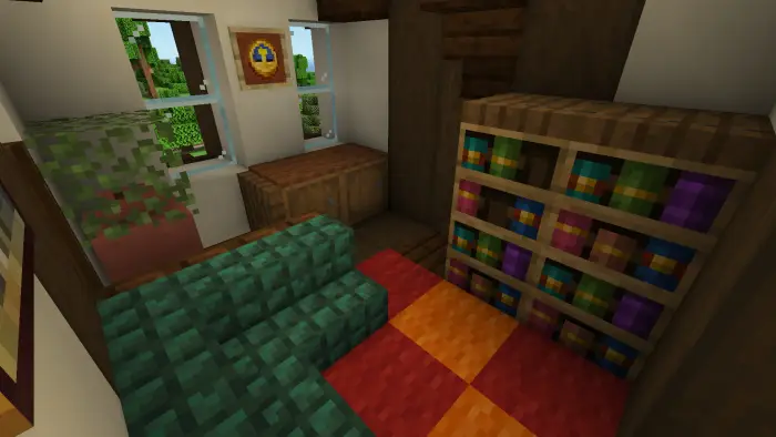 Cozy fantasy house living room interior