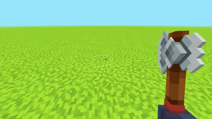 White 3D transparent block outline on grass
