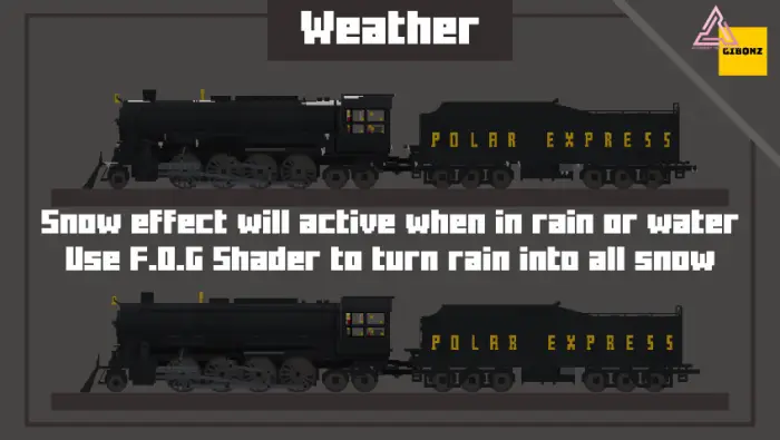 ALT Polar Express train with weather effects