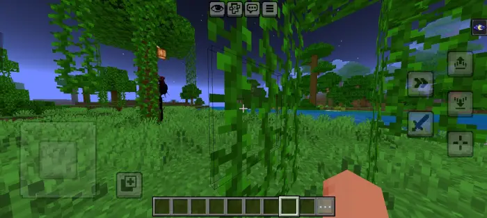 Shadowy figure lurking behind jungle vines