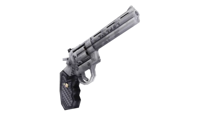 Pixelated 3D revolver weapon mod