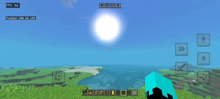 Vivid landscape with bright sun and clear sky