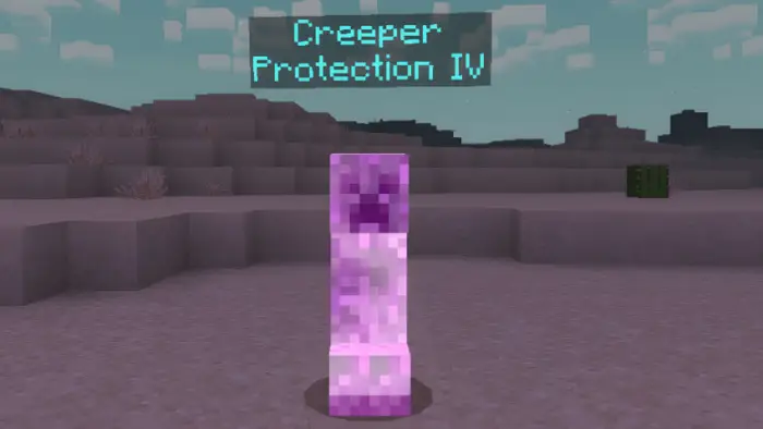 Enchanted creeper with Protection IV aura