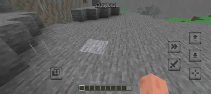 Rainy stone terrain with enhanced textures