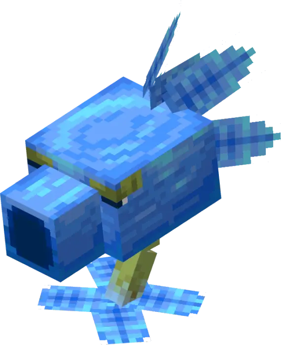 Blocky blue bird-like hostile mob.