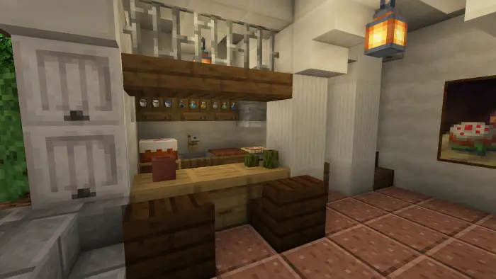 Small tavern interior with bar and seating