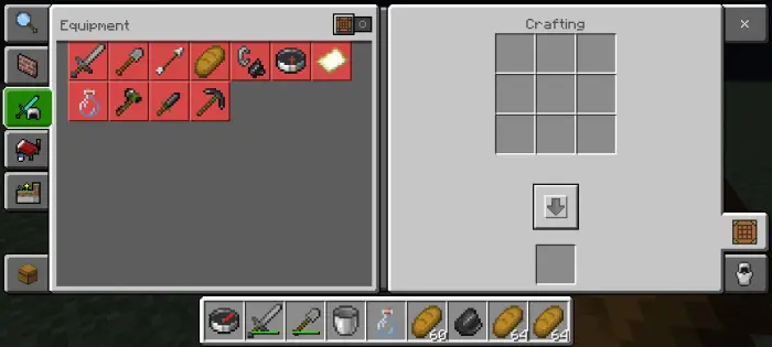 Inventory with restricted equipment slots