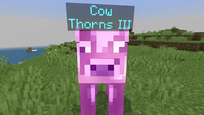 Purple cow with enchanted Thorns effect