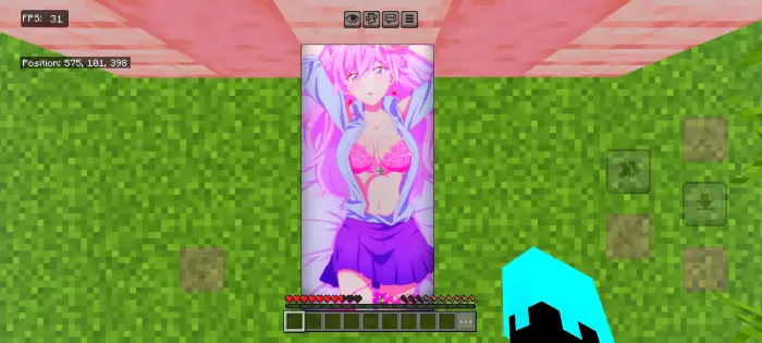 Anime-style bed texture with vibrant colors
