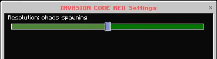 Settings menu with chaos spawning slider