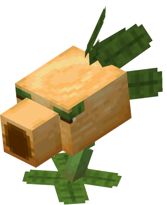 Blocky plant creature with leafy limbs