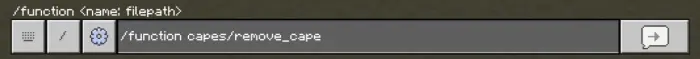 Command to remove equipped cape shown