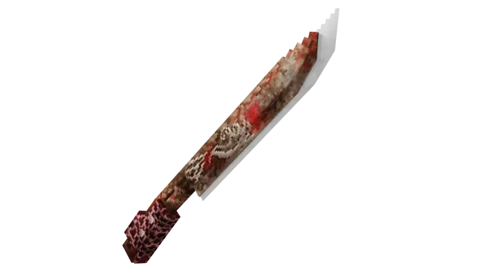 Decorative 3D melee weapon with red details