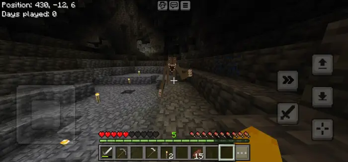 Stealthy cave mob approaching in darkness