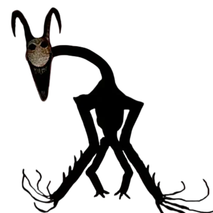 Sinister creature with glowing eyes in darkness.