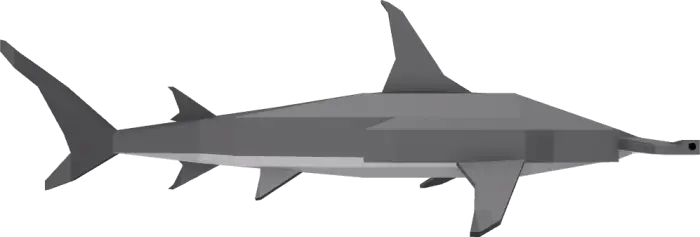 Blocky great hammerhead shark model