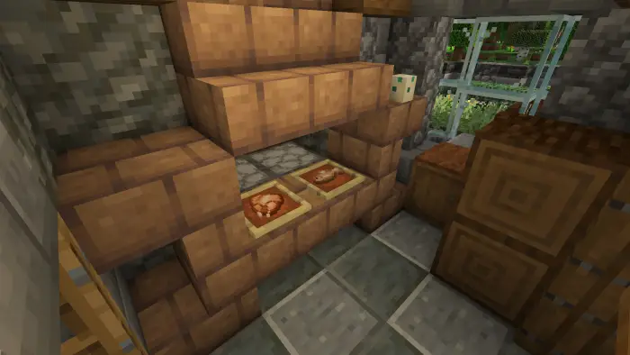 Cozy medieval cottage kitchen interior