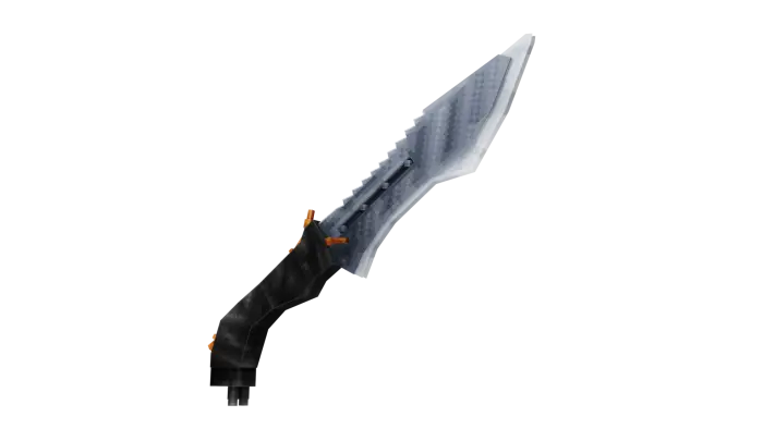 Curved 3D animated combat knife