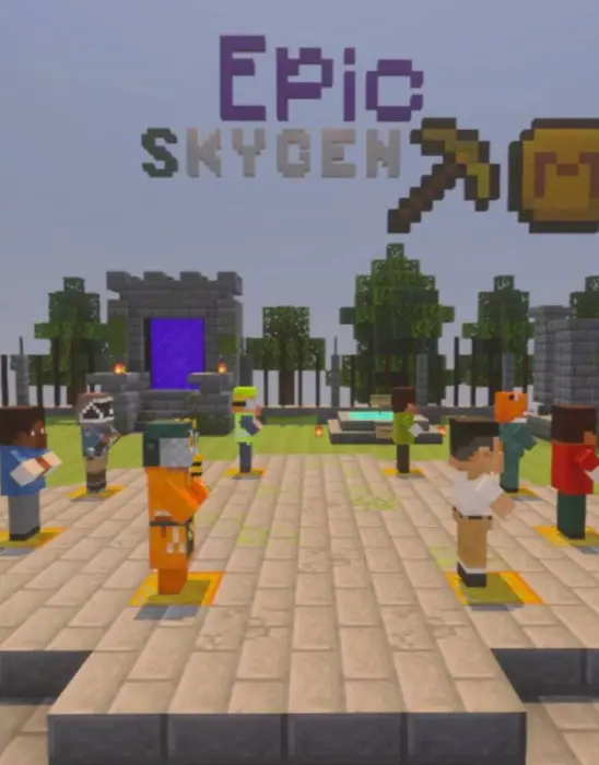 Players gather at Epic SkyGen spawn area.