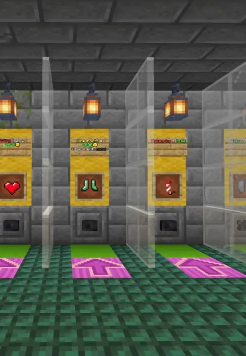 ALT Item shop displays with glowing signs