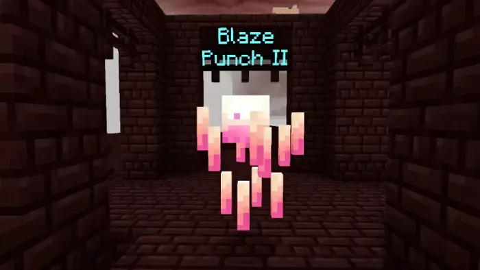 Enchanted blaze mob with Punch II effect