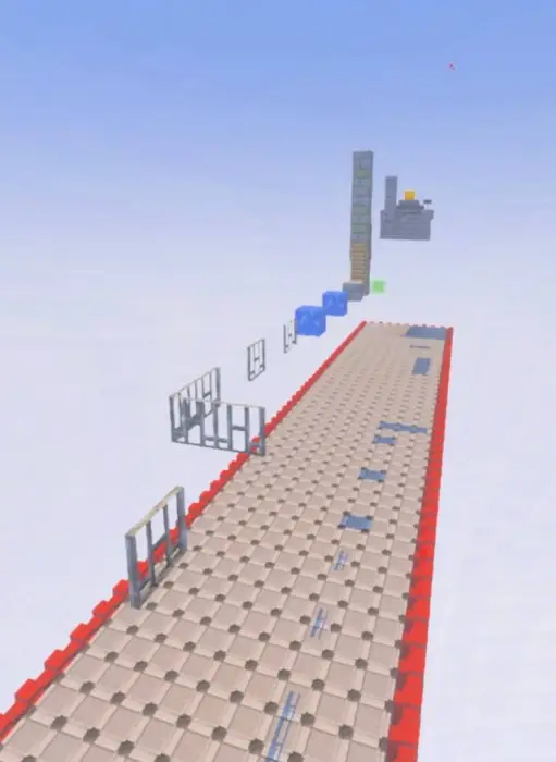 Skyblock parkour course floating in the air