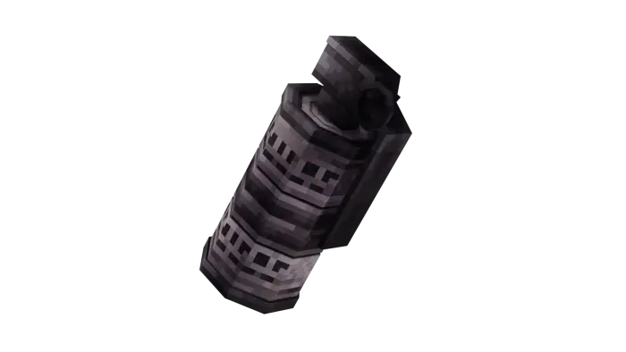 Pixelated 3D gun barrel with dark details