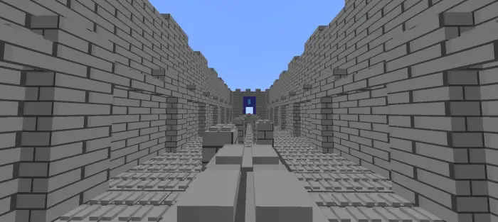 Lego-style brick parkour course pathway