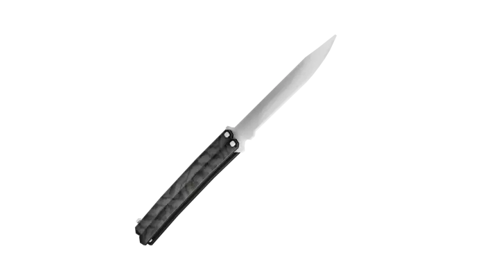 Butterfly knife with black handle