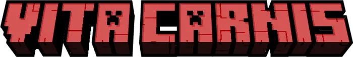 Red pixelated Vita Carnis horror mod logo