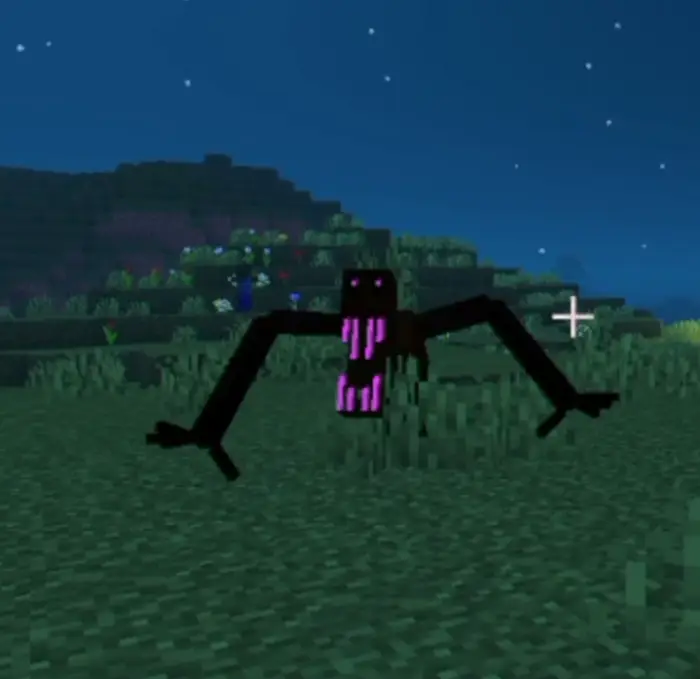 Creepy, shader-lit mob with glowing mouth