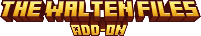 ALT text Blocky The Walten Files logo in gold.