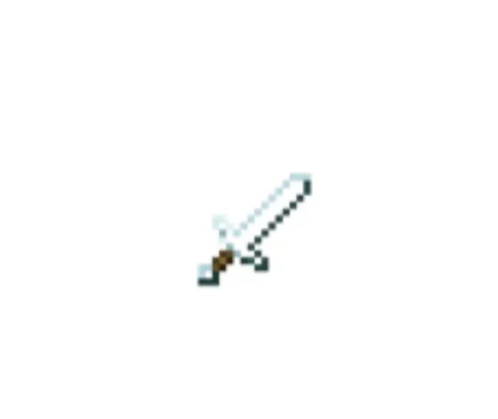 Pixel art glass sword with brown hilt
