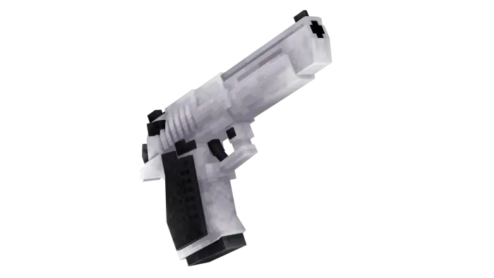 3D pixelated handgun mod render