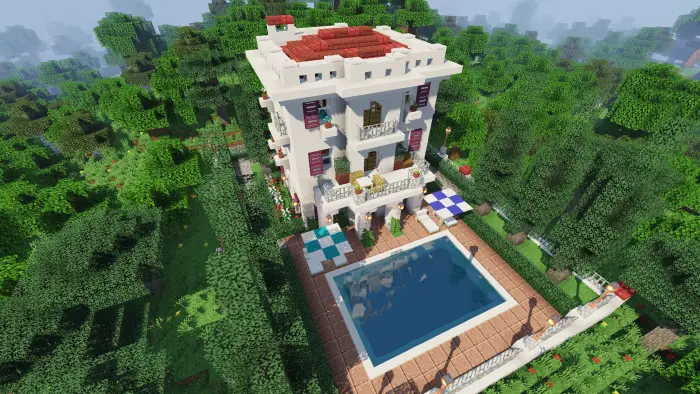 Modern villa with pool and walled yard