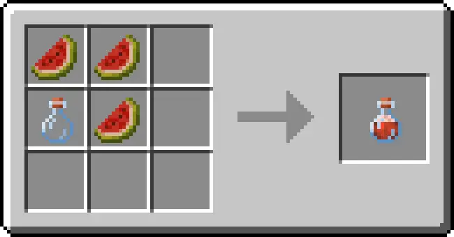 Watermelon juice crafting recipe in grid