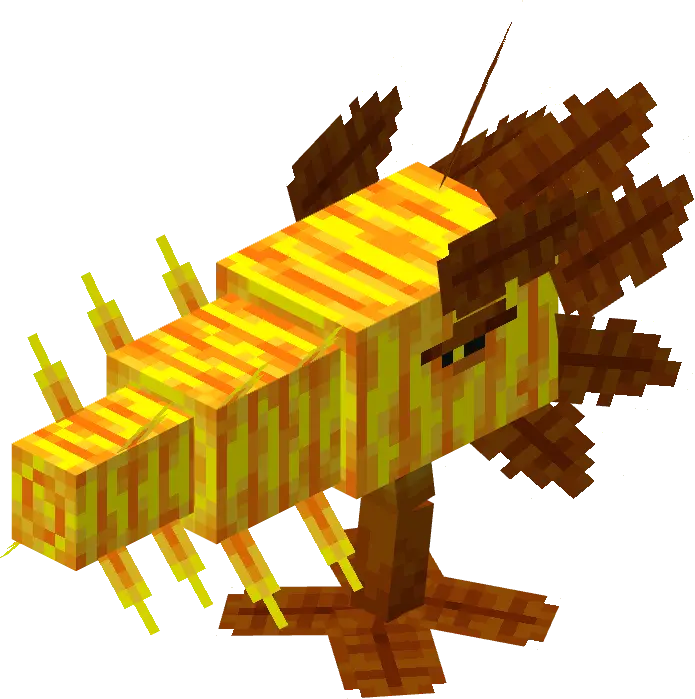 Blocky yellow and brown spiked creature