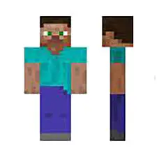 Blocky character with teal shirt and blue pants