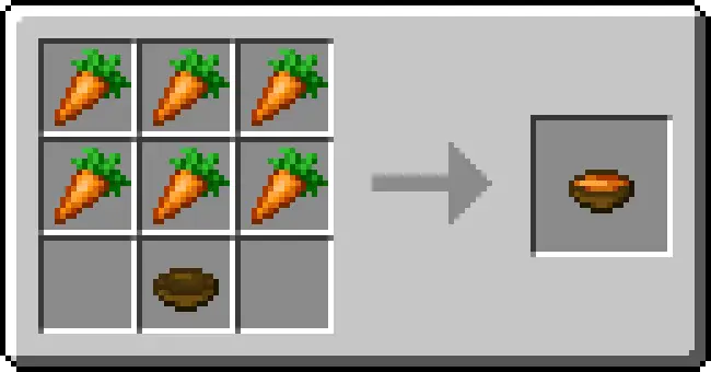 Carrot stew crafting recipe interface