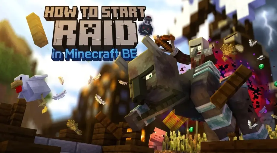 Thumbnail: How to Start a Raid in Minecraft Bedrock (Bad Omen Explained)