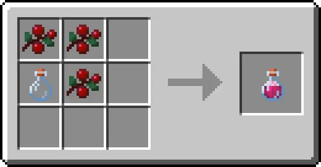 Berry juice crafting recipe in mod menu