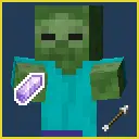 Zombie holding item and arrow in hand