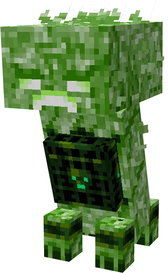 Green pixelated hostile mob with a black core