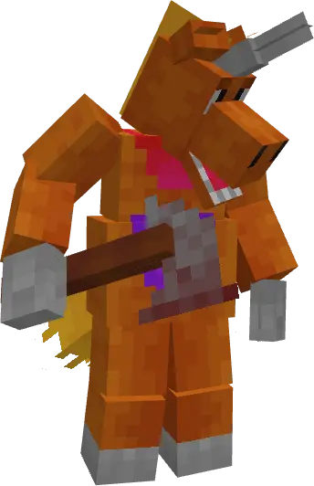 Orange horror-themed boss holds iron axe