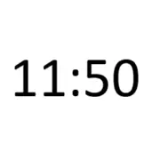 Digital clock displaying 1150
