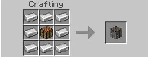 Crafting recipe for the uncrafting table block