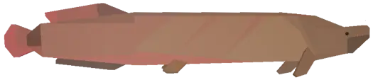 Blocky fish mob with pink fins and tail